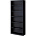 Lorell Fortress Series Bookcase - 34.5" Width x 13" Depth x 82" Height - 6 x Shelf(ves) - Black - Powder Coated - Steel - Recycled - 1 Each