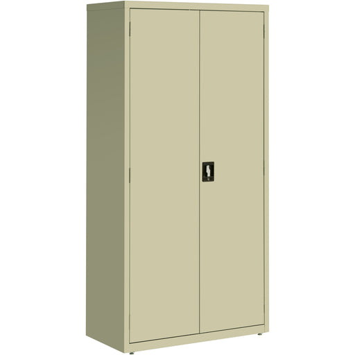 Lorell Fortress Series Storage Cabinet - 36" Width x 18" Depth x 72" Height - 5 x Shelf(ves) - Recessed Locking Handle, Hinged Door, Durable - Putty - Powder Coated - Steel - Recycled - 1 Each