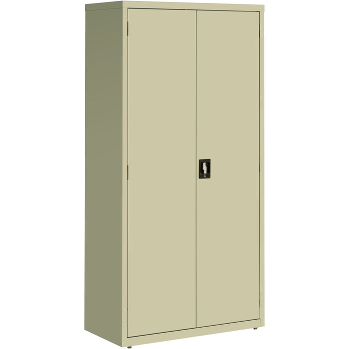 Lorell Fortress Series Storage Cabinet - 36" Width x 18" Depth x 72" Height - 5 x Shelf(ves) - Recessed Locking Handle, Hinged Door, Durable - Putty - Powder Coated - Steel - Recycled - 1 Each