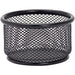 Lorell Mesh Wire Pencil Cup Holder - 3.8" Height x 2.1" Width - Steel - Black - Rubber Feet - 1 Each