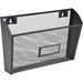 Lorell Mesh Wire Wall Pocket - 6.62" Height x 12.62" Width x 4.75" Depth - Black - 1 Each