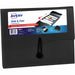 Avery® Slide & View Letter Expanding File - 8 1/2" x 11" - 200 Sheets Capacity - 5 Pocket - Black - Elastic Closure - 1 Each