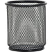Lorell Mesh Wire Pencil Cup Holder - 3.5" Height x 3.9" Width - Steel - Black - 1 Each