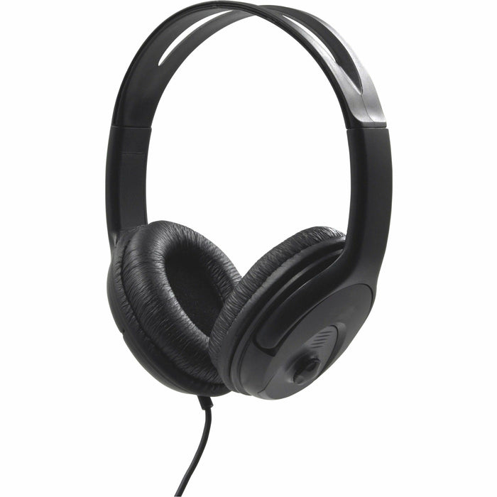 Compucessory Stereo Headset with Built-in Microphone - Stereo - Mini-phone (3.5mm) - Wired - 32 Ohm - 20 Hz to 20 kHz - Over-the-head - Binaural - Circumaural - 3.93 ft Cable - Black - 1 Each