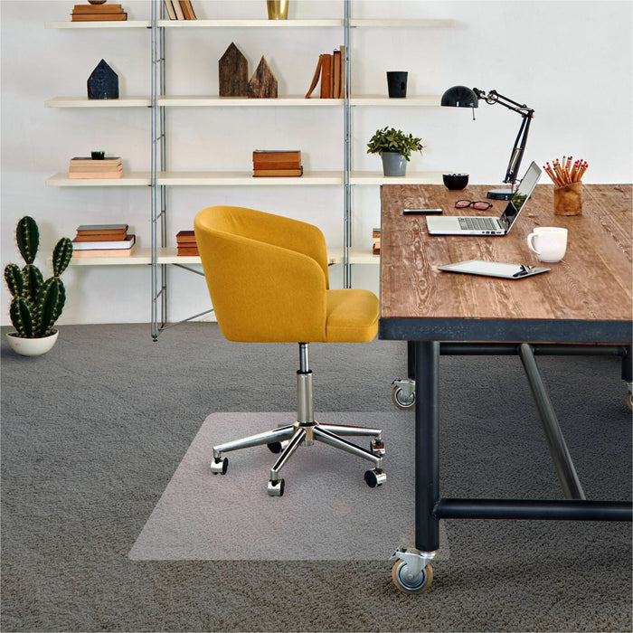 Floortex Phthalate-Free Vinyl Rectangular Chair Mat for Carpets up to 1/4" - 48" x 60" - Carpeted Floor, Home, Office, Carpet - 60" Length x 48" Width x 0.090" Depth x 0.090" Thickness - Rectangular - Polyvinyl Chloride (PVC), Polyethylene Terephthalate (