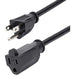 StarTech.com 3 ft Power Extension Cord - NEMA 5-15R to NEMA 5-15P - For Computer, Printer, Scanner, Monitor, Power Strip, Surge Protector, Server - 125 V AC / 13 A - Black - 3 ft Cord Length - NEMA 5-15R / NEMA 5-15P - North America - 1 Each