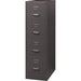 Lorell Fortress Series 26-1/2" Commercial-Grade Vertical File Cabinet - 15" Width x 26.5" Depth x 52" Height - 4 x Drawer(s) for File - Letter - Vertical - Label Holder, Drawer Extension, Ball-bearing Suspension, Heavy Duty, Security Lock - Medium Tone -