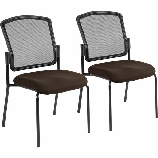 Eurotech Dakota 2 7014 Guest Chair - Fudge Seat Color - Fabric Seat Material - Steel Frame Material - Four-legged Base - Forte Fudge - 2 / Carton