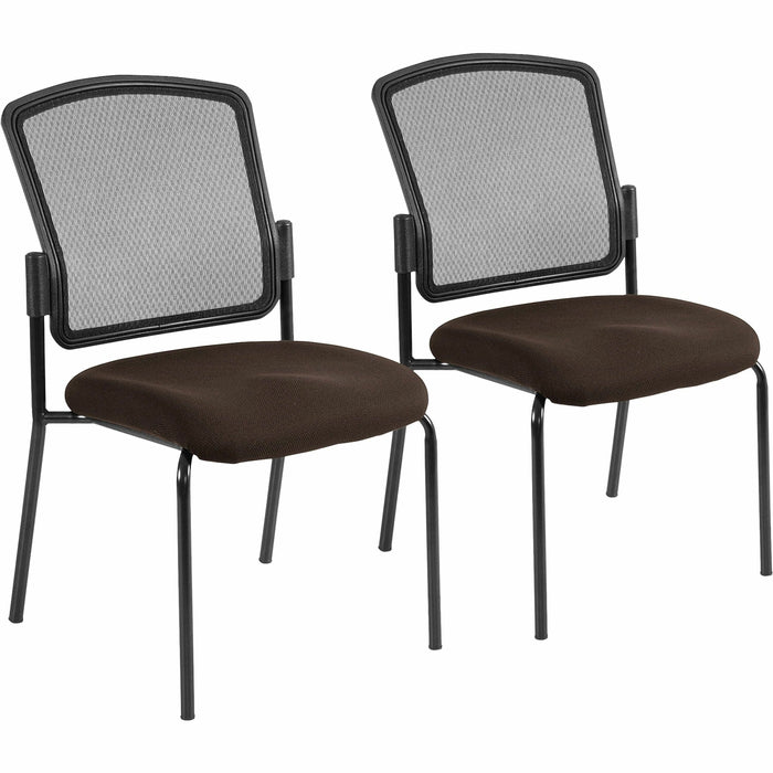 Eurotech Dakota 2 7014 Guest Chair - Fudge Seat Color - Fabric Seat Material - Steel Frame Material - Four-legged Base - Forte Fudge - 2 / Carton