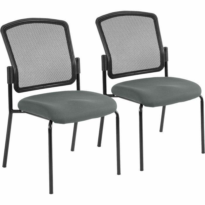 Eurotech Dakota 2 7014 Guest Chair - Fog Seat Color - Fabric Seat Material - Steel Frame Material - Four-legged Base - Expo Fog - 2 / Carton