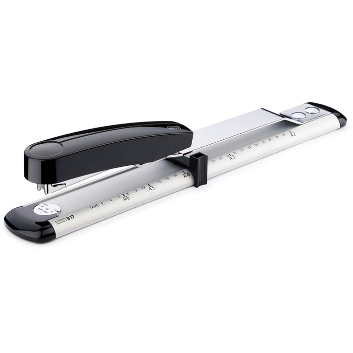 Novus B17 Long Arm Stapler - Staples Upto 40 Sheet of 80g/m² Paper - 11.75" Throat Depth - Black - Steel, Plastic - 1 Carton