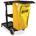 Genuine Joe Workhorse Janitor's Cart - 40" Width x 20.50" Depth x 38" Height - Charcoal, Yellow - 1 Each
