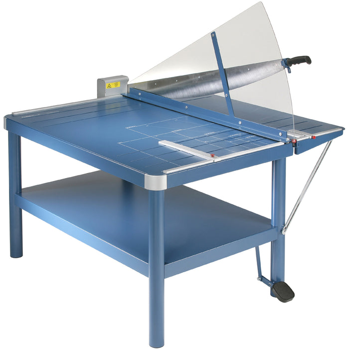 Dahle 585 Large-Format Premium Guillotine Trimmer - 30 Sheet Cutting Capacity - 43" Cutting Length - 49" Height x 46" Length - Self-sharpening, Sturdy, Safety Guard, Protective Acrylic Shield, Manual Paper Clamp, Adjustable Alignment Guide, Screened Guide