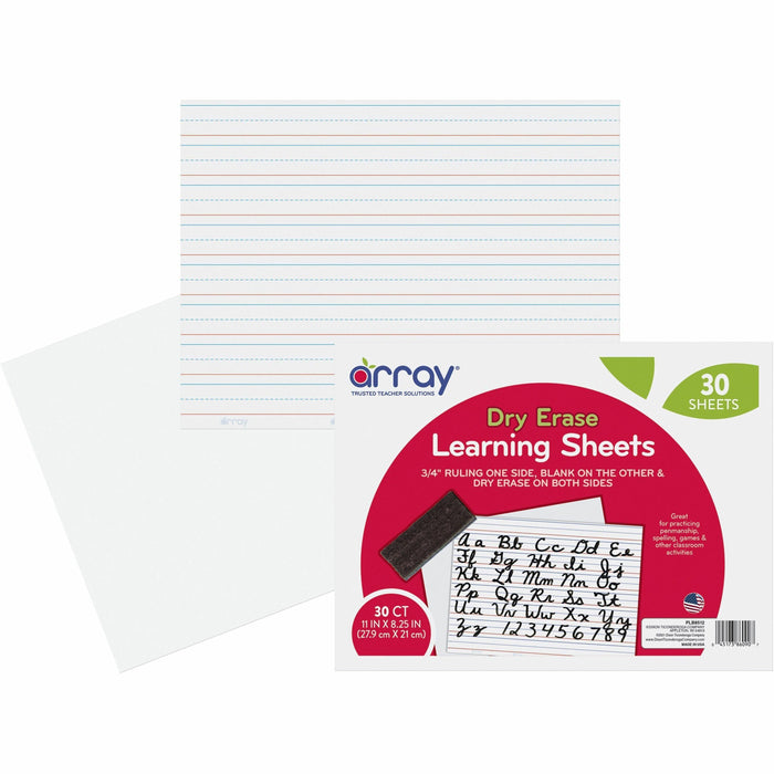 Array Dry Erase Learning Board - 11" (0.9 ft) Width x 8.3" (0.7 ft) Height - White Surface - Rectangle - 1 Pack