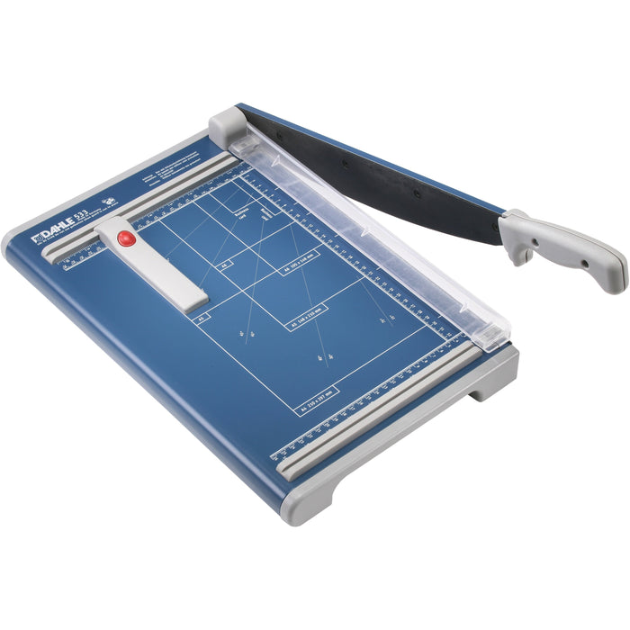 Dahle 533 Professional Guillotine Trimmer - 15 Sheet Cutting Capacity - 13" Cutting Length - 3" Height x 11.3" Width x 17.8" Length - Durable, Sturdy, Safety Guard, Self-sharpening, Ground Blade, Adjustable Alignment Guide, Non-slip Rubber Feet, Burr-free
