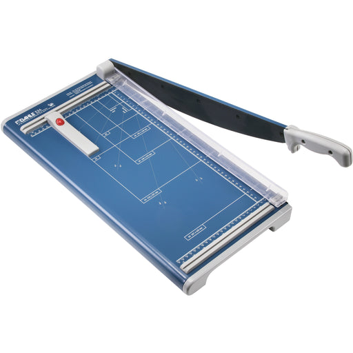 Dahle 534 Professional Guillotine Trimmer - 15 Sheet Cutting Capacity - 18" Cutting Length - 3" Height x 11.3" Width x 11.5" Depth x 23" Length - Self-sharpening, Adjustable Alignment Guide, Non-slip Rubber Feet, Safety Guard, Durable, Sturdy, Warp Resist