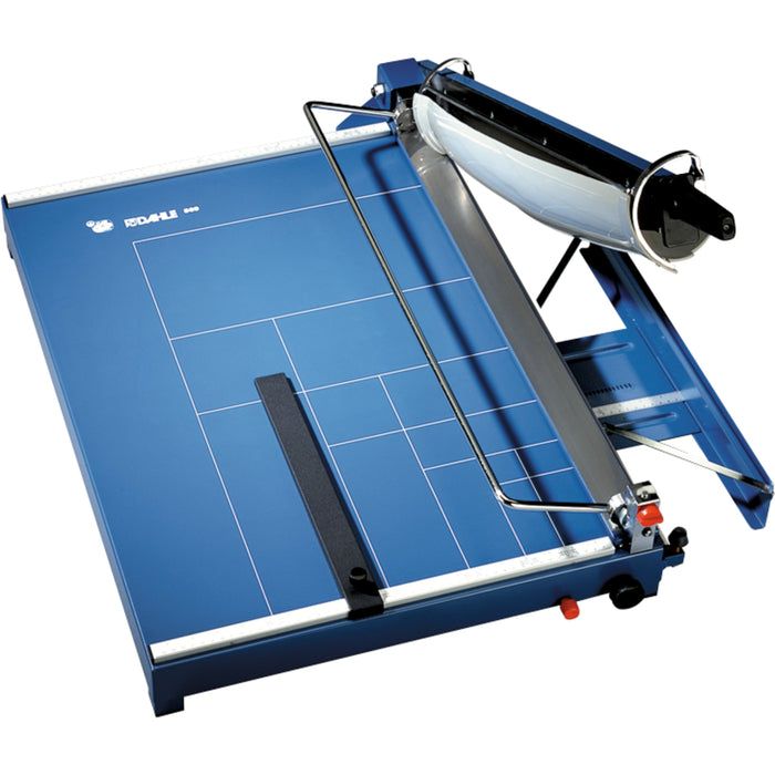 Dahle 569 Premium Guillotine Trimmer - 35 Sheet Cutting Capacity - 27" Cutting Length - 8" Height x 21.6" Width x 29.3" Length - Safety Guard, Self-sharpening Blade, Sturdy, Heavy Duty, Screened Guide, Ground Blade, Protective Guard, Adjustable Alignment