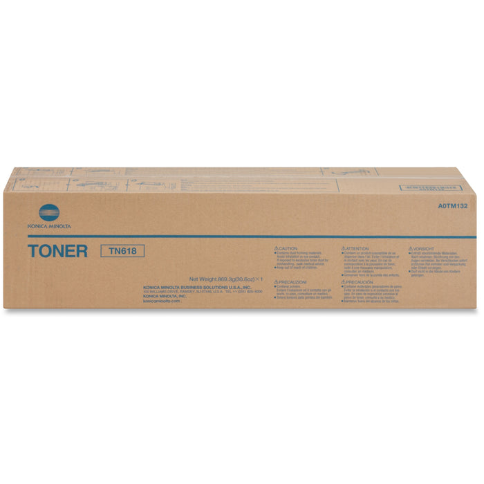 Konica Minolta TN-618K Original Laser Toner Cartridge - Black - 1 Each - 37500 Pages