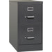 Lorell Fortress Series 26-1/2" Commercial-Grade Vertical File Cabinet - 15" Width x 26.5" Depth x 28.4" Height - 2 x Drawer(s) for File - Letter - Vertical - Drawer Extension, Security Lock, Label Holder, Pull Handle - Charcoal - Steel - Recycled - 1 Each