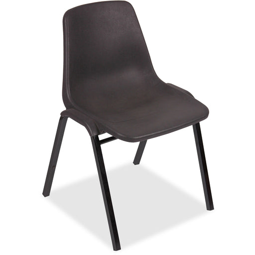 Lorell Molded Stacking Chairs - Black Seat Color - Polypropylene Seat Material - Black Back Color - Polypropylene Back Material - Black, Powder Coated Frame Color - Metal Frame Material - Arched Base - 1 Carton