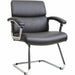 Lorell Vuelo Modern Bonded-Leather Office Chairs - Black Seat Color - Bonded Leather Seat Material - Black Back Color - Sled Base - Black - Leather - 1 Each