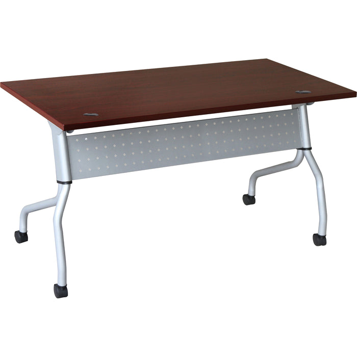 Lorell Preference Flip and Nest Training Table - Rectangle Top - Four Leg Base - 4 Legs - 23.60" Table Top Width x 60" Table Top Depth - 29.50" Height x 59" Width x 23.63" Depth - Training - Assembly Required - Mahogany - Nylon - Melamine Top Material - 1