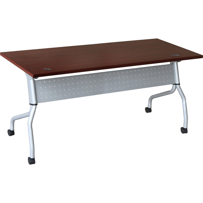 Lorell Preference Flip and Nest Training Table - Rectangle Top - Four Leg Base - 4 Legs - 23.60" Table Top Width x 72" Table Top Depth - 29.50" Height x 70.88" Width x 23.63" Depth - Training - Assembly Required - Mahogany - Nylon - Melamine Top Material