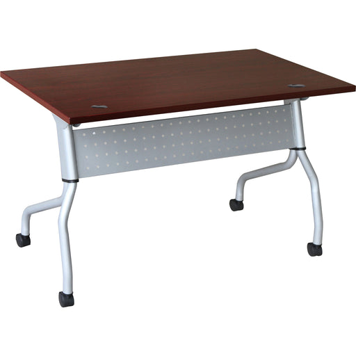 Lorell Preference Flip and Nest Training Table - Rectangle Top - Four Leg Base - 4 Legs - 23.60" Table Top Width x 48" Table Top Depth - 29.50" Height x 47.25" Width x 23.63" Depth - Training - Assembly Required - Mahogany - Nylon - Melamine Top Material