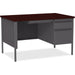 Lorell Fortress Series 48" Right Single-Pedestal Desk - Laminated Rectangle, Mahogany Top - 30" Table Top Length x 48" Table Top Width x 1.13" Table Top Thickness - 29.50" Height - Business Environment, Educational Environment, Office - Assembly Required