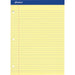 Ampad Double Sheet Writing Pad - 100 Sheets - 0.34" Ruled - 15 lb Basis Weight - Letter - 8 1/2" x 11" Sheet Size x 8.5" Width x 11.8" Length - Canary Yellow Paper - Micro Perforated, Chipboard Backing, Stiff, Tear Resistant - 1 Pad