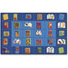 Carpets for Kids® Premium Reading Book Rectangle Seating Rug - Area Rug - 12 ft Length x 90" Width - Rectangle - Reading By The Book Seating - Multi
