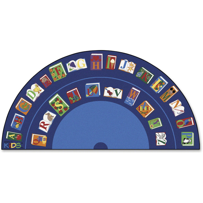 Carpets for Kids® Premium Reading/The Book Semi-Circle Rug - Area Rug - 13.33 ft Length x 80" Width - Half Circle - Reading By The Book Seating - Multi