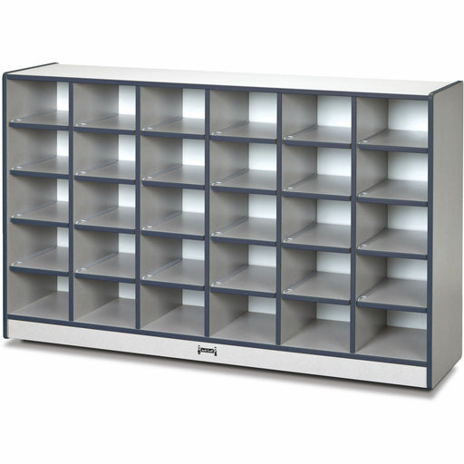 Jonti-Craft Rainbow Accents Toddler Single Storage - 30 Compartment(s) - 35.50" Height x 57.50" Width x 15" Depth - Laminated, Chip Resistant - Navy - Rubber - 1 Each