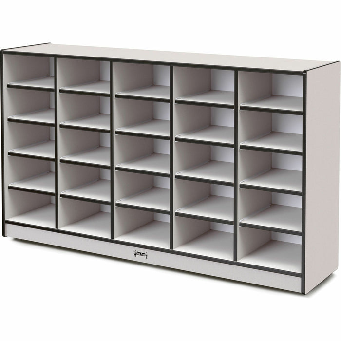 Jonti-Craft Rainbow Accents Cubbie Mobile Storage - 25 Compartment(s) - 35.50" Height x 60" Width x 15" Depth - Durable, Laminated - Black - Hard Rubber - 1 Each
