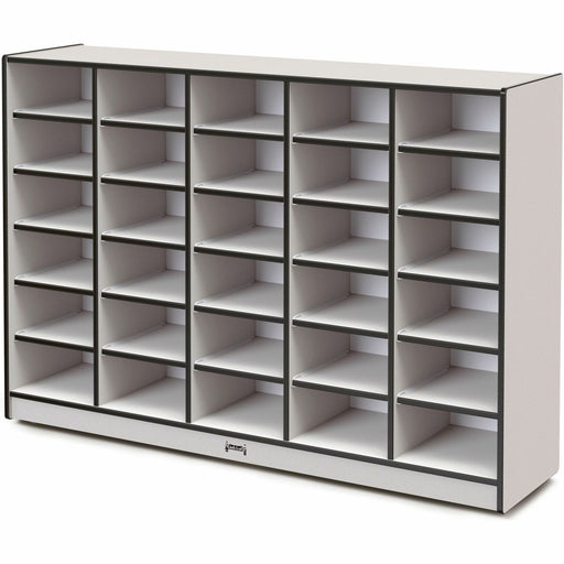 Jonti-Craft Rainbow Accents Cubbie Mobile Storage - 30 Compartment(s) - 42" Height x 60" Width x 15" Depth - Durable, Laminated - Black - Hard Rubber - 1 Each