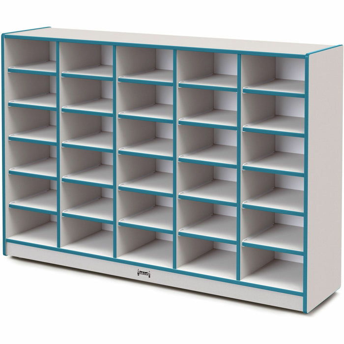 Rainbow Accents Rainbow Accents Cubbie Mobile Storage - 30 Compartment(s) - 42" Height x 60" Width x 15" Depth - Durable, Laminated - Freckled Gray - Hard Rubber - 1 Each