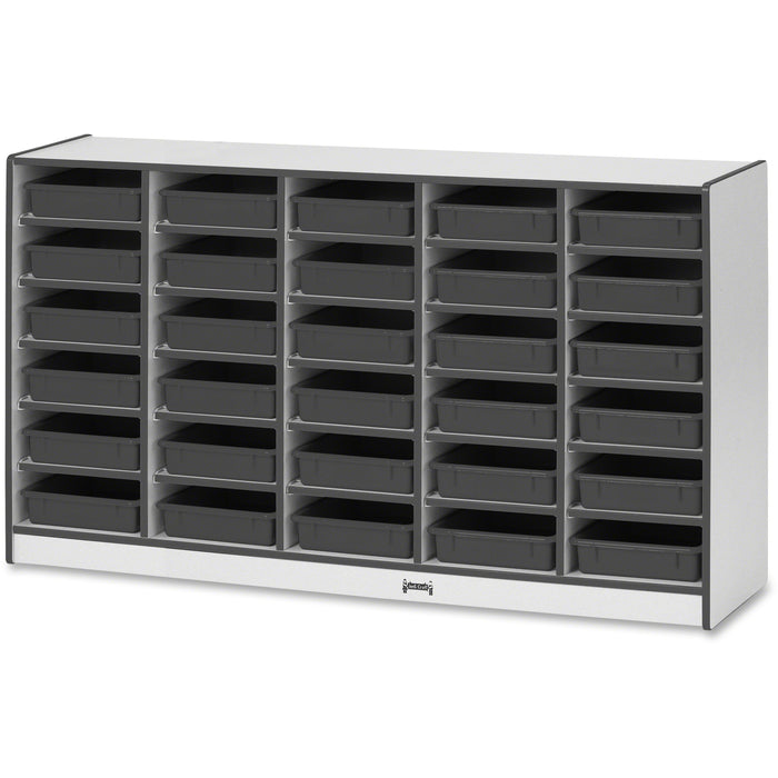 Rainbow Accents Rainbow Accents Mobile Paper-Tray Storage - 30 Compartment(s) - 35.50" Height x 60" Width x 15" Depth - Chip Resistant, Laminated - Freckled Gray - Rubber - 1 Each