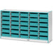 Jonti-Craft Rainbow Accents Mobile Paper-Tray Storage - 30 Compartment(s) - 35.50" Height x 60" Width x 15" Depth - Chip Resistant, Laminated - Teal - Rubber - 1 Each