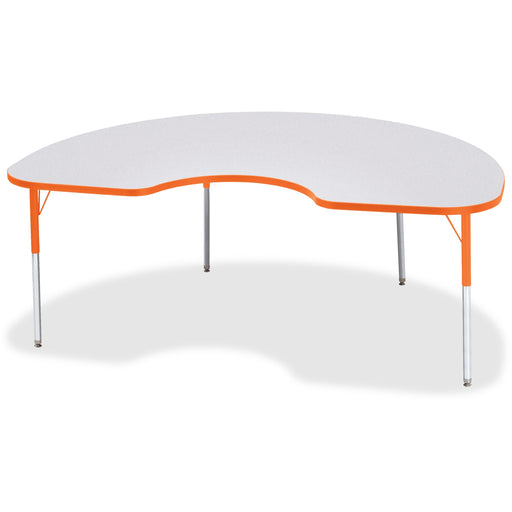 Jonti-Craft Berries Adult Height Prism Color Edge Kidney Table - Laminated Kidney-shaped, Orange Top - Four Leg Base - 4 Legs - Height Adjustable - 24" to 31" Adjustment - 72" Table Top Length x 48" Table Top Width x 1.13" Table Top Thickness - 31" Height