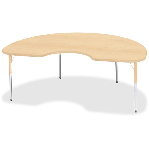 Jonti-Craft Berries Adult Height Maple Top/Edge Kidney Table - Laminated Kidney-shaped, Maple Top - Four Leg Base - 4 Legs - Height Adjustable - 24" to 31" Adjustment - 72" Table Top Length x 48" Table Top Width x 1.13" Table Top Thickness - 31" Height -