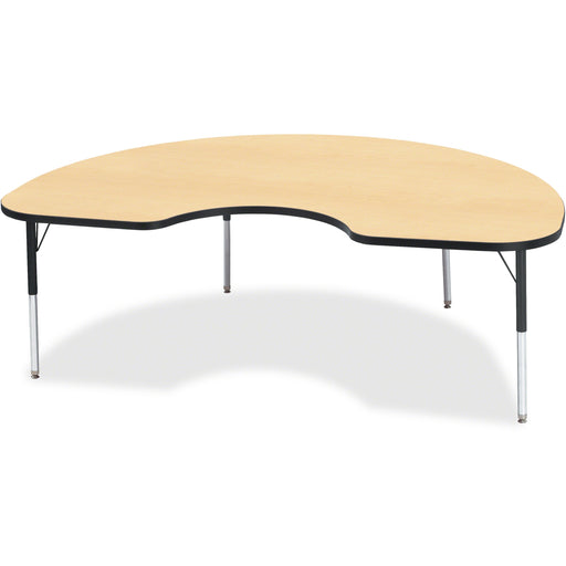 Jonti-Craft Berries Elementary Height Color Top Kidney Table - Laminated Kidney-shaped, Maple Top - Four Leg Base - 4 Legs - Height Adjustable - 15" to 24" Adjustment - 72" Table Top Length x 48" Table Top Width x 1.13" Table Top Thickness - 24" Height -