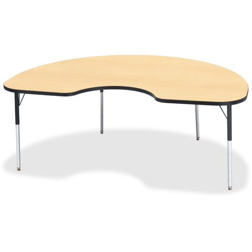 Jonti-Craft Berries Adult Color Top Kidney Table - Laminated Kidney-shaped, Maple Top - Four Leg Base - 4 Legs - Height Adjustable - 24" to 31" Adjustment - 72" Table Top Length x 48" Table Top Width x 1.13" Table Top Thickness - 31" Height - Art, Craft -