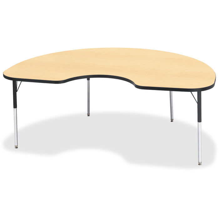 Jonti-Craft Berries Adult Color Top Kidney Table - Laminated Kidney-shaped, Maple Top - Four Leg Base - 4 Legs - Height Adjustable - 24" to 31" Adjustment - 72" Table Top Length x 48" Table Top Width x 1.13" Table Top Thickness - 31" Height - Art, Craft -