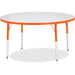 Jonti-Craft Berries Adult Height Color Edge Round Table - Laminated Round, Orange Top - Four Leg Base - 4 Legs - Height Adjustable - 24" to 31" Adjustment x 1.13" Table Top Thickness x 48" Table Top Diameter - 31" Height - Art, Craft - Assembly Required -