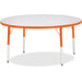 Jonti-Craft Berries Elementary Height Color Edge Round Table - Orange Round Top - Four Leg Base - 4 Legs - Height Adjustable - 15" to 24" Adjustment x 1.13" Table Top Thickness x 48" Table Top Diameter - 24" Height - Art, Craft - Assembly Required - Freck