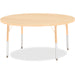Jonti-Craft Berries Elementary Height Maple Top/Edge Round Table - Laminated Round, Maple Top - Four Leg Base - 4 Legs - Height Adjustable - 15" to 24" Adjustment x 1.13" Table Top Thickness x 48" Table Top Diameter - 24" Height - Art, Craft - Assembly Re