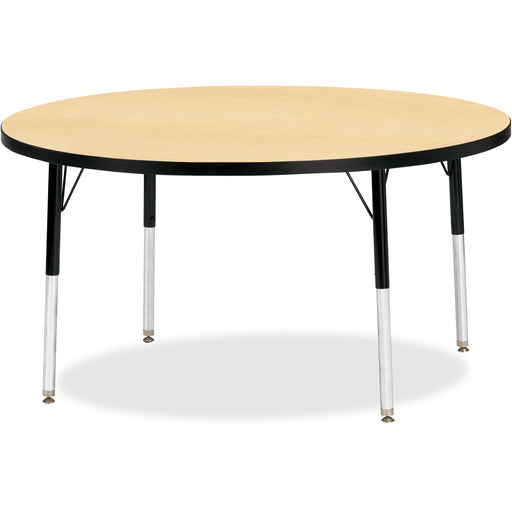 Jonti-Craft Berries Adult Height Color Top Round Table - Laminated Round, Maple Top - Four Leg Base - 4 Legs - Height Adjustable - 24" to 31" Adjustment x 1.13" Table Top Thickness x 48" Table Top Diameter - 31" Height - Art, Craft - Assembly Required - P
