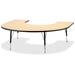 Jonti-Craft Berries Elementary Black Edge Horseshoe Table - Laminated Horseshoe-shaped, Maple Top - Four Leg Base - 4 Legs - Height Adjustable - 15" to 24" Adjustment - 66" Table Top Length x 60" Table Top Width x 1.13" Table Top Thickness - 24" Height -