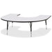 Jonti-Craft Berries Elementary Height Prism Edge Horseshoe Table - Black Horseshoe-shaped, Laminated Top - Four Leg Base - 4 Legs - Height Adjustable - 15" to 24" Adjustment - 66" Table Top Length x 60" Table Top Width x 1.13" Table Top Thickness - 24" He