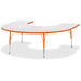 Jonti-Craft Berries Prism Horseshoe Student Table - Laminated Horseshoe-shaped, Orange Top - Four Leg Base - 4 Legs - Height Adjustable - 24" to 31" Adjustment - 66" Table Top Length x 60" Table Top Width x 1.13" Table Top Thickness - 31" Height - Educati